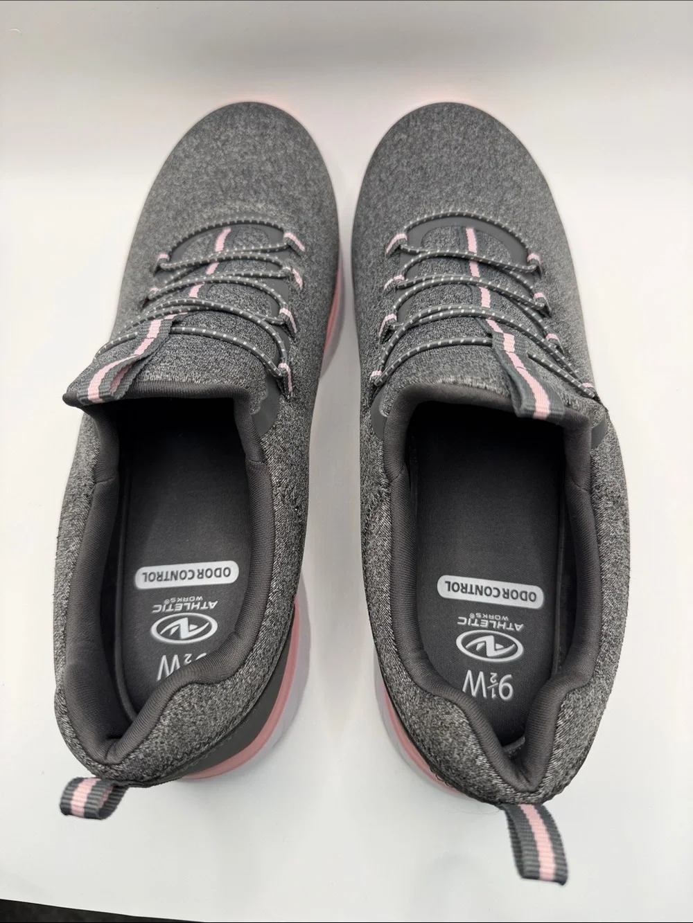 Gray & Pink Slip-On Knit Walking Sneakers NWOT